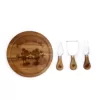 TOSCANA 7.5 in. Mickey and Minnie Mouse Acacia Brie Cheese Board and Tools Set